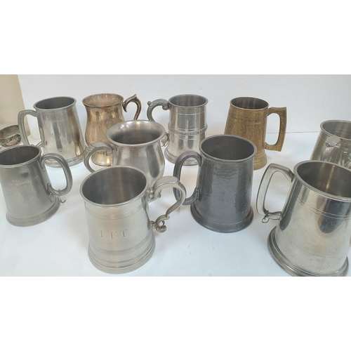 72 - Collection of Tankards Including Pewter Examples