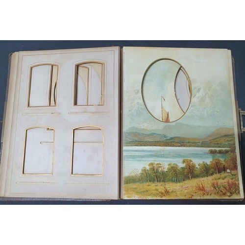 103 - Fine quality, empty leather bound photograph album, inscribed 