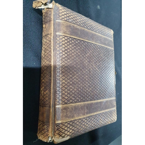 103 - Fine quality, empty leather bound photograph album, inscribed 