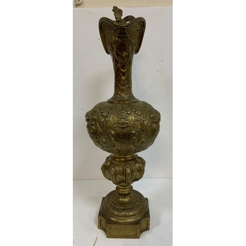 106 - Stunningly cast, ornate brass urn, possibly French