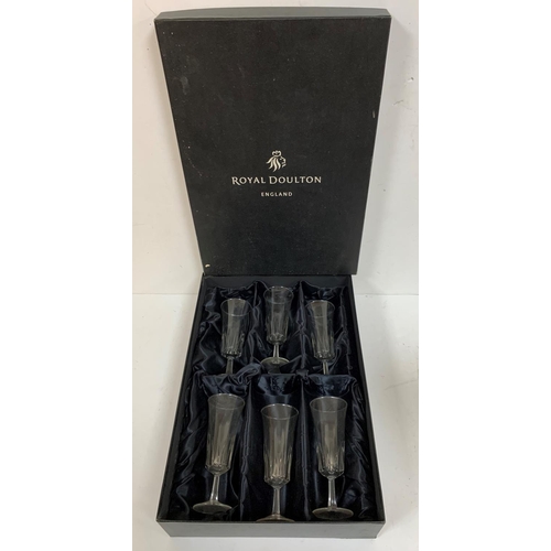 107 - Boxed set of 6 Royal Doulton champagne flutes