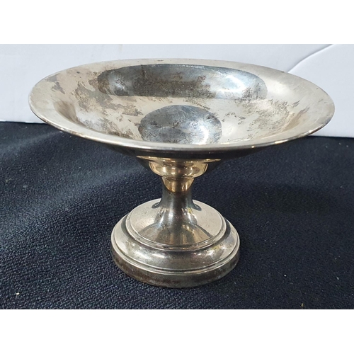 10 - A Birmingham 1921 silver pedestal dish with weighted base,

98 grams gross
