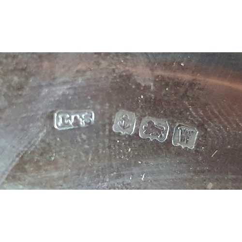 10 - A Birmingham 1921 silver pedestal dish with weighted base,

98 grams gross