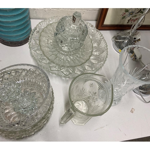 1062 - Qty of cut glass ware including vase and dishes