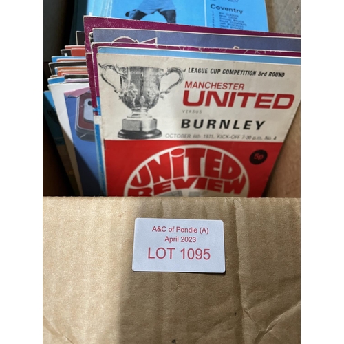 1095 - Box full of classic (mainly 20thC) Burnley FC home and away programs (Qty)