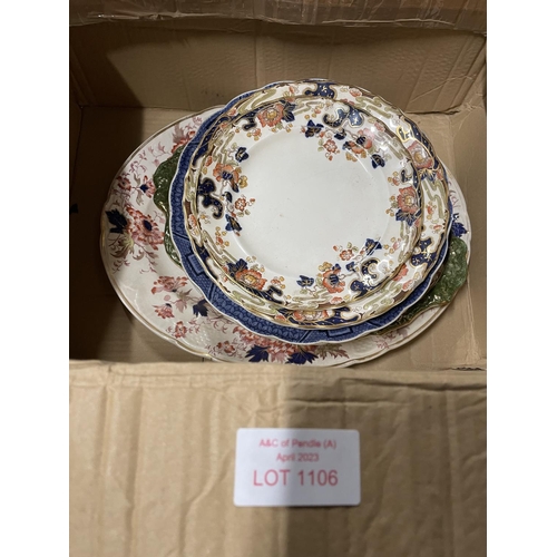 1106 - box of antique plates and platers (Qty)