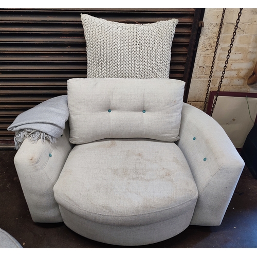 628 - A modern swivel cuddle chair