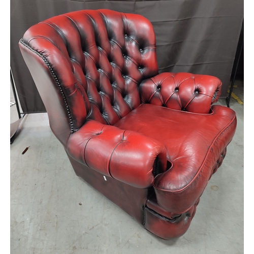 629 - Chesterfield, Oxblood armchair