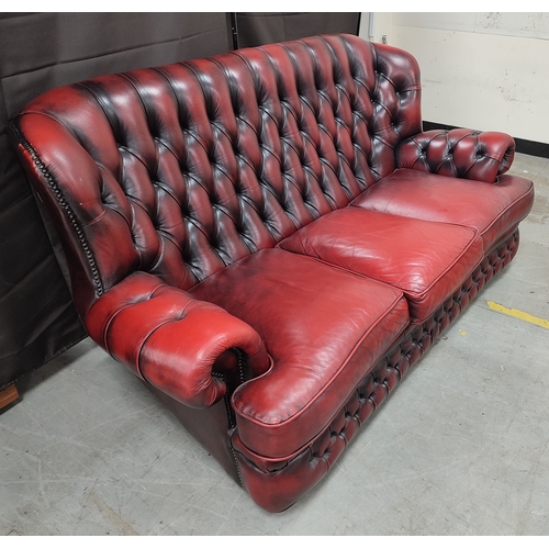 630 - Chesterfield, Oxblood sofa