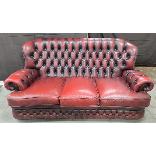 630 - Chesterfield, Oxblood sofa