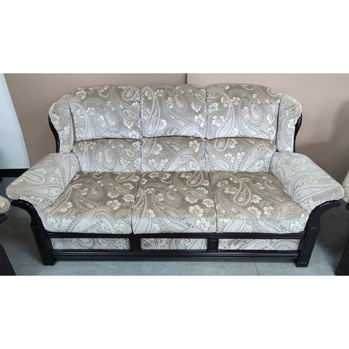 626 - Three-piece wood frame and floral suite (3)