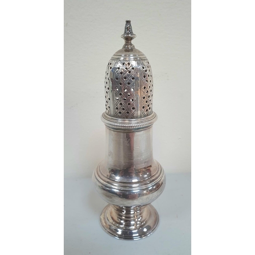 3 - Georgian silver sugar shaker, mark's indistinct,

107 grams