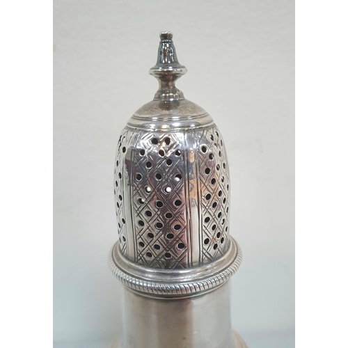 3 - Georgian silver sugar shaker, mark's indistinct,

107 grams