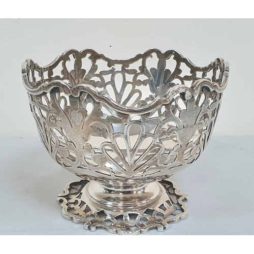 5 - Silver pierced foot mounted bonbon dish, Birmingham 1938,

87 grams