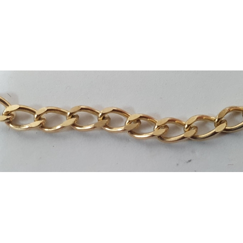 81 - 9ct yellow gold bracelet with heart shaped clasp in presentation box,

5 grams             18cm long