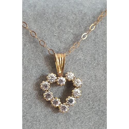 131 - Two diamond fronted heart-shaped pendants, both on fine 9ct gold chains and in presentation boxes (2... 