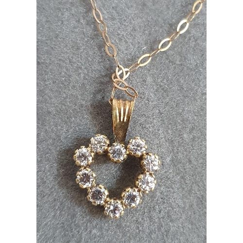 131 - Two diamond fronted heart-shaped pendants, both on fine 9ct gold chains and in presentation boxes (2... 