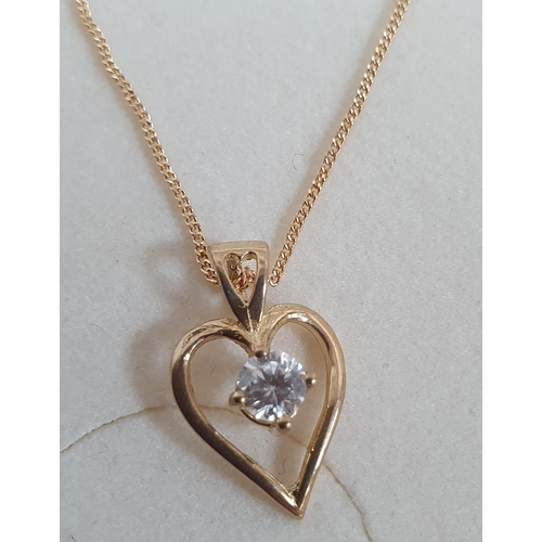 135 - 2 9ct fine gold chains with two differing 9ct gold heart pendants, both in presentation boxes (2)