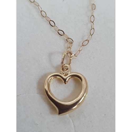 135 - 2 9ct fine gold chains with two differing 9ct gold heart pendants, both in presentation boxes (2)