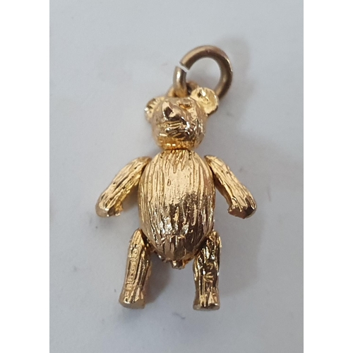 145 - Three 9ct yellow gold Teddy Bear pendants/charms (3),

5.3 grams

One unmarked