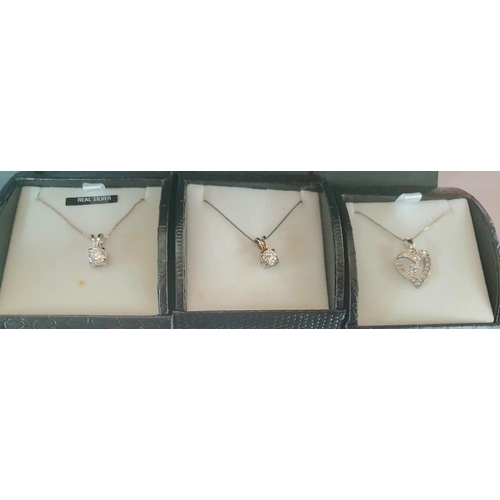 54 - Six, as new, in presentation boxes, Warren James, silver necklaces with pendants (6)