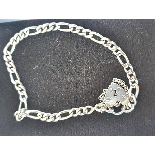 60 - Four, as new, silver bracelets, two with heart lockets (4)