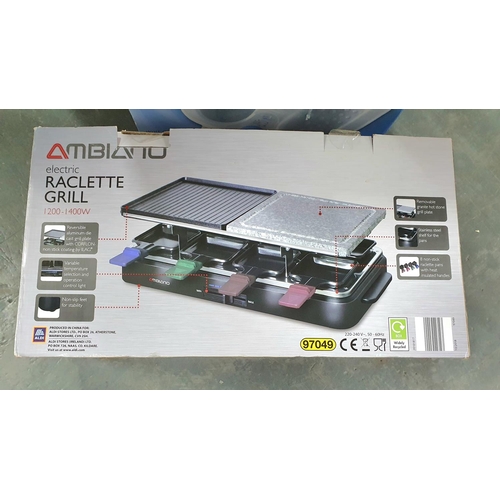 168 - Boxed, as new, Raclette Grill together with a boxed foot massager (2)