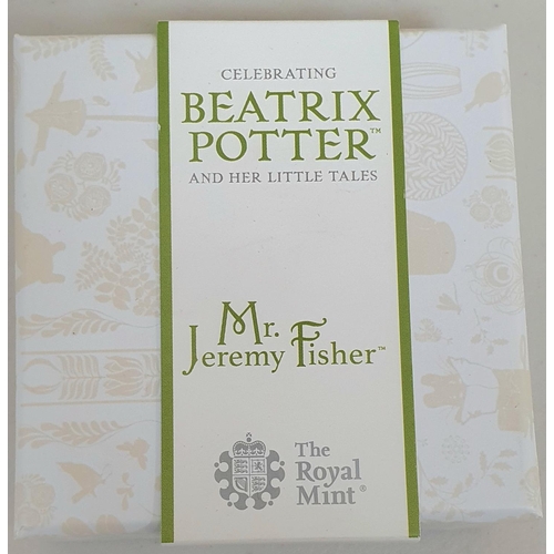 232 - Royal Mint Beatrix Potter 2017 50p silver proof coin, Mr Jeremy Fisher, with papers & box