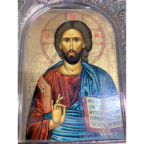 286 - Eastern Icon of Jesus with 950 silver frontage