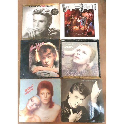 376 - Collection of approx 17 David Bowie LPs and 8 Bowie singles (Qty)