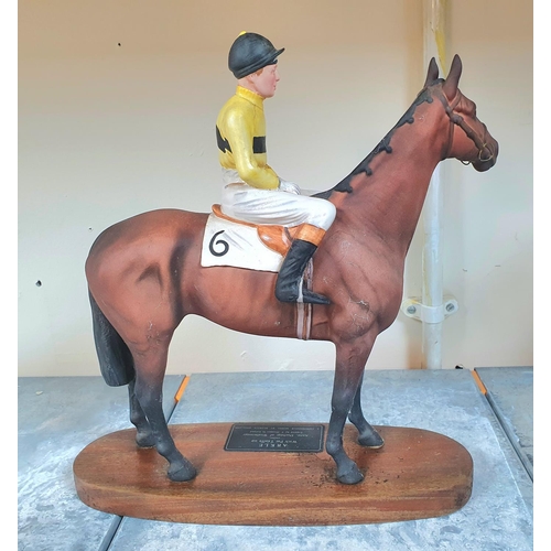 488 - Beswick connoisseur statue of Arkle with jockey (Pat Taaffe) up, on wood plinth,

Approx 30cm long