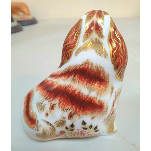 520 - Royal Crown Derby paper-weight, Cavalier King Charles Spaniel - gold stopper