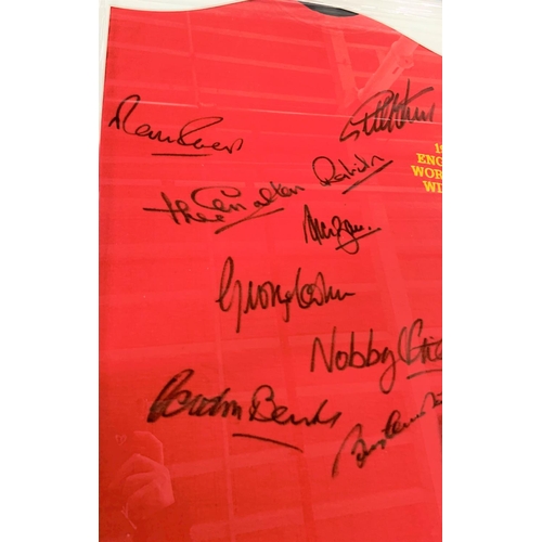 395 - England 1966 Squad, Signed by 10 players then a signed image of Sir Bobby Moore, makes the full 11, ... 