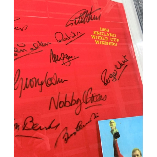 395 - England 1966 Squad, Signed by 10 players then a signed image of Sir Bobby Moore, makes the full 11, ... 