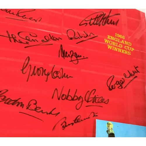 395 - England 1966 Squad, Signed by 10 players then a signed image of Sir Bobby Moore, makes the full 11, ... 