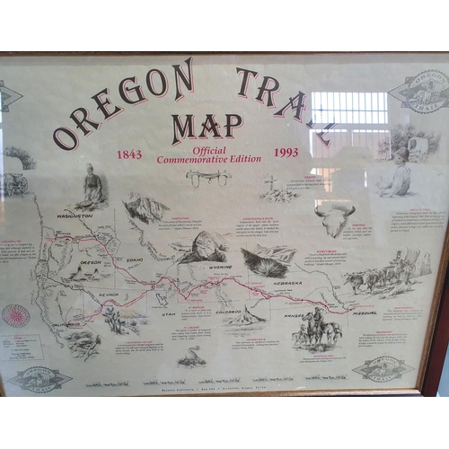 404 - Oregon Trial Map 1843-1993 Official Commemorative edition, produced by Bonanza Publishing or Oregon,... 