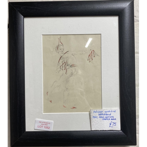 1052 - M.Beveridge framed Harlequin sketch