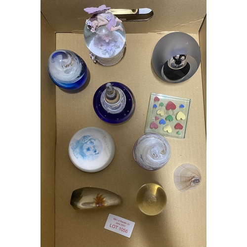 1056 - A box of various paperweights