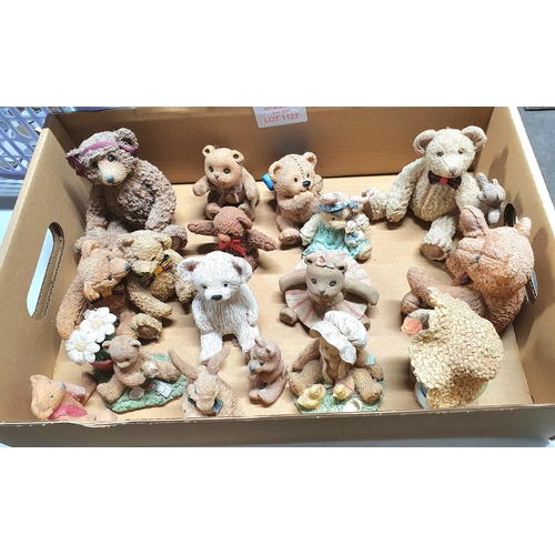 1127 - Box of resin teddy bear figurines (Qty)