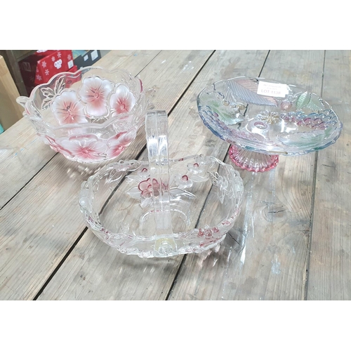 1138 - Three Central European cut-glass crystal items (3)