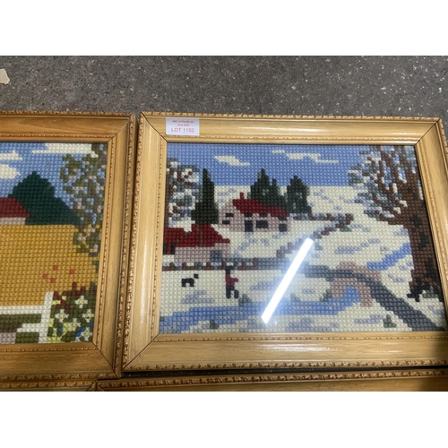 1152 - 4 framed crochet pictures