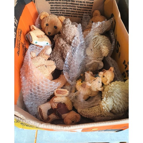 1208 - box of resin bear figures