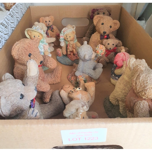 1223 - box of small resin bears