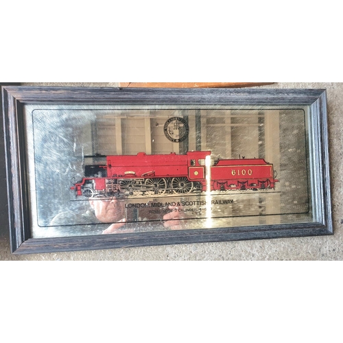 255 - Collection of prints and 2 framed cigarette card picture and a train related mirror etc (Qty)