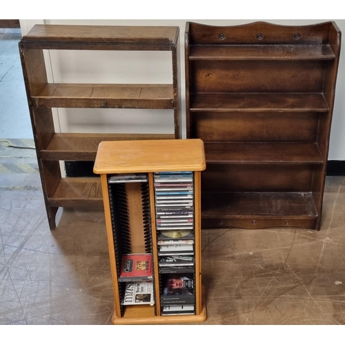 419 - Two small bookcases and a CD holder with CD's (Qty)