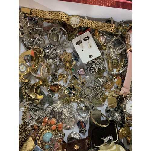 6 - Collection of costume jewellery including watches and the occasional silver brooch etc (Qty)