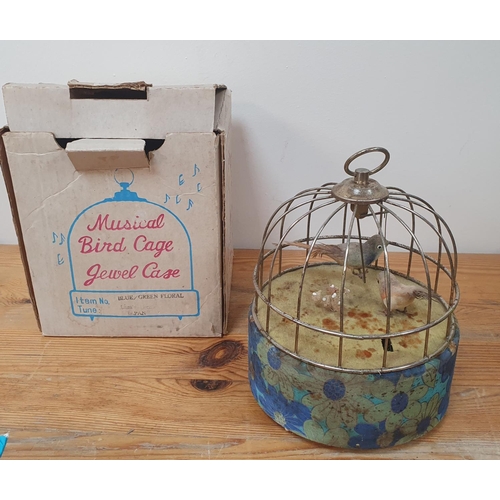 29 - Boxed musical bird cage jewel box