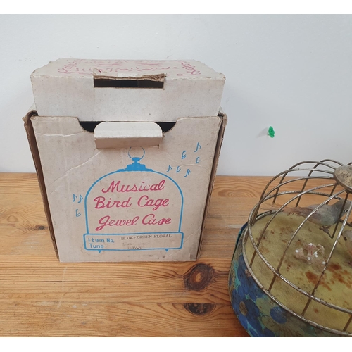 29 - Boxed musical bird cage jewel box