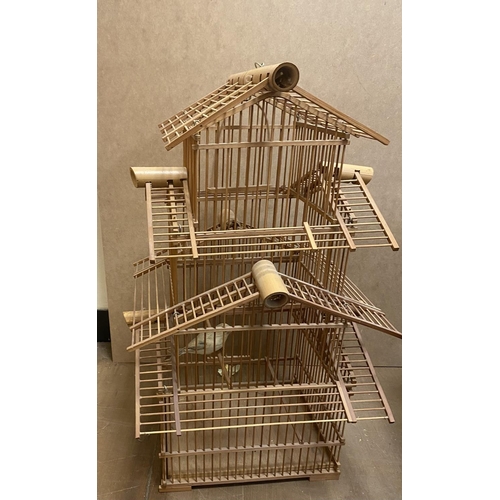 35 - Large wooden hanging birdcage