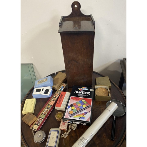 38 - Antique candle box and contents